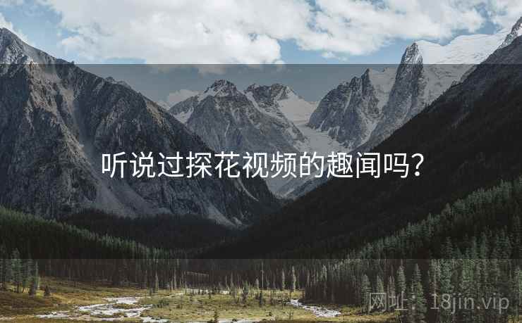 听说过探花视频的趣闻吗？